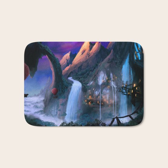 Waterfall City Bath Mat