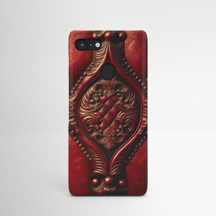 Red Victorian Leather Design Android Case