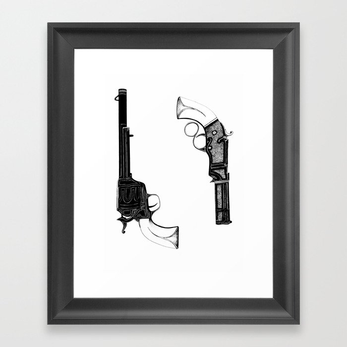 Two Guns Framed Art Print