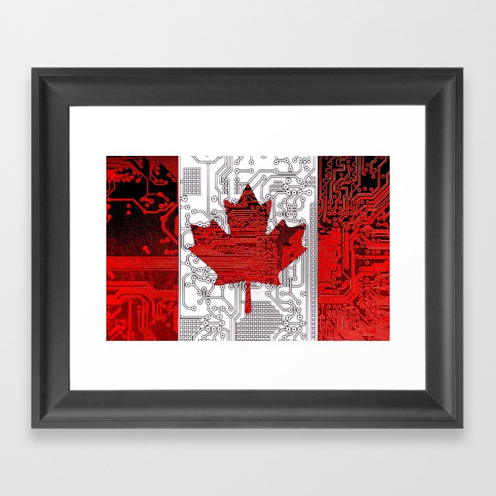 circuit board Canada (Flag) Framed Art Print