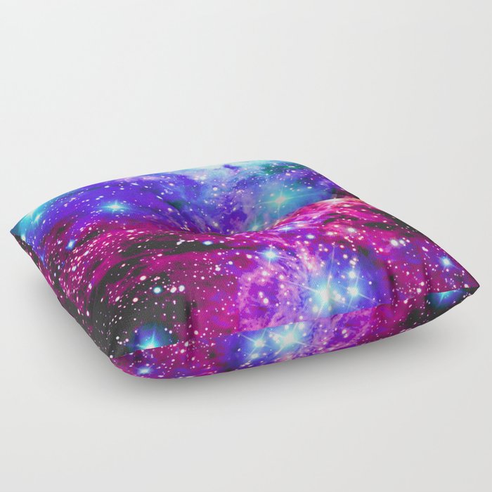 Vibrant Fox Fur Nebula Floor Pillow