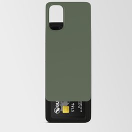 Dark Green-Brown Solid Color Pantone Bronze Green 18-0317 TCX Shades of Green Hues Android Card Case