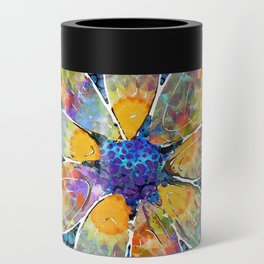 Whimsical Colorful Flower Art - Extrovert Can Cooler