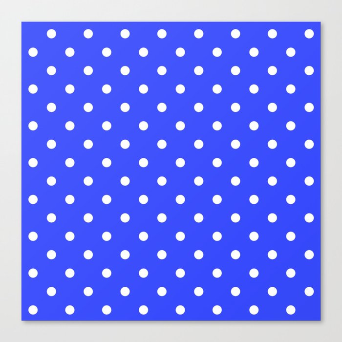 Light Indigo Blue Polka Dots Canvas Print