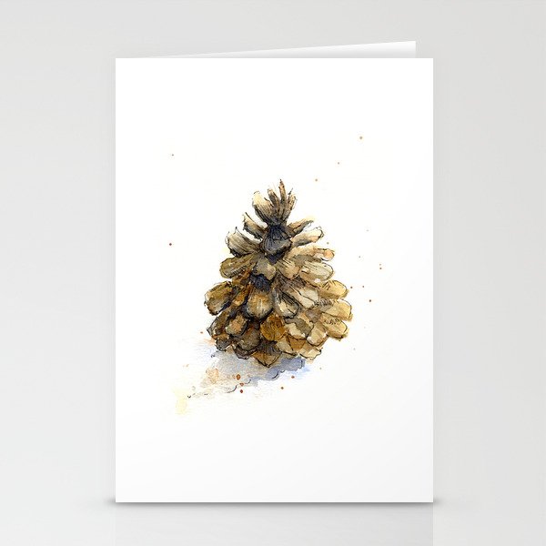 Holiday Pine Cone Stationery Cards
