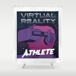 Virtual reality athlete augmented reality design Shower Curtain