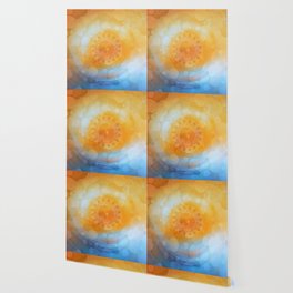 Oh My Heavens Blue And Orange Abstract Art Wallpaper