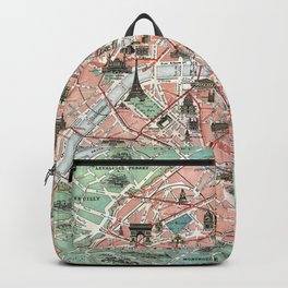 Vintage map of Paris Backpack
