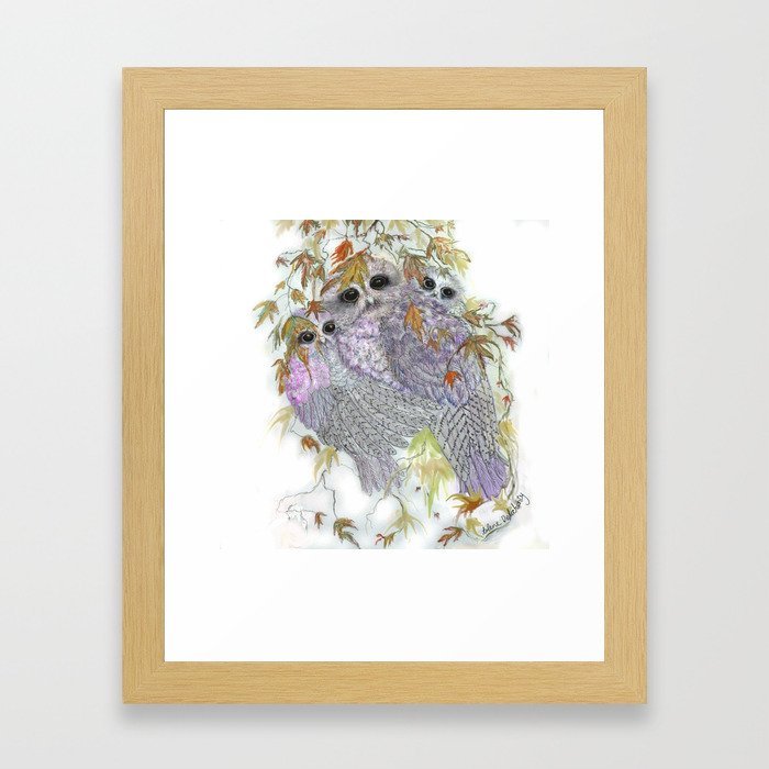 Owl Hugs Framed Art Print