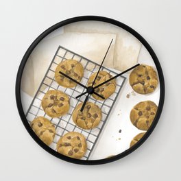 Cookies Flatlay Watercolour Painting Wall Clock