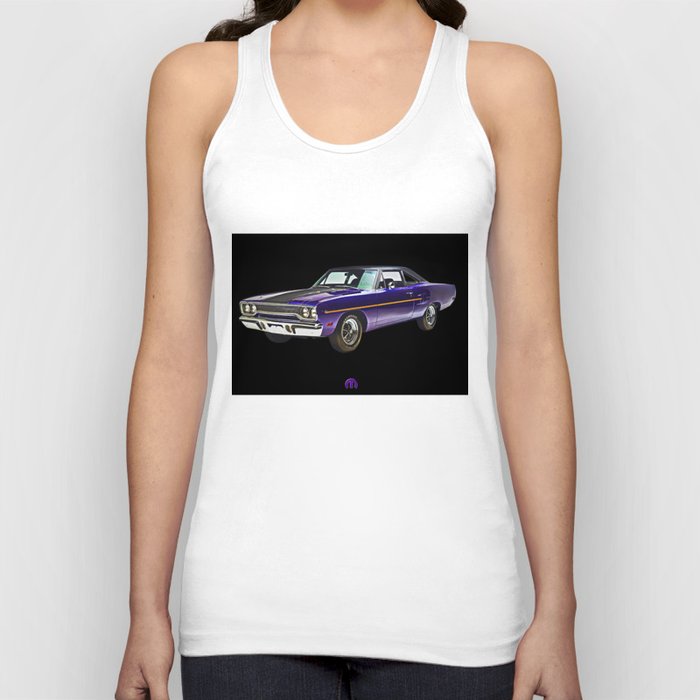 1970 plum crazy purple Hemi 440 Plymouth Road Runner American Muscle car vintage advertising poster / photograph without text Tank Top