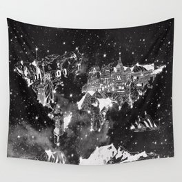 world map galaxy black and white Wall Tapestry | Space, Digital, Black and White, Sci-Fi 