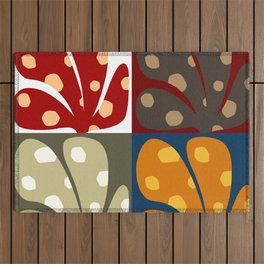 Spots patterned color leaves patchwork 1 Outdoor Rug