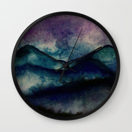 Dark And Moody Mountain Range Wall Clock