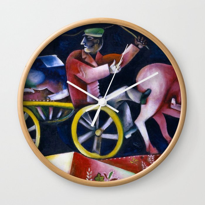 Le Marchand de bestiaux -The Drover, The Cattle Dealer by Marc Chagall Wall Clock
