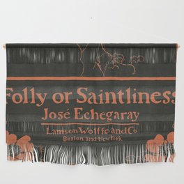 Folly or Saintliness (1895) vintage poster of a woman with flowers in high resolution by Ethel Reed Wall Hanging