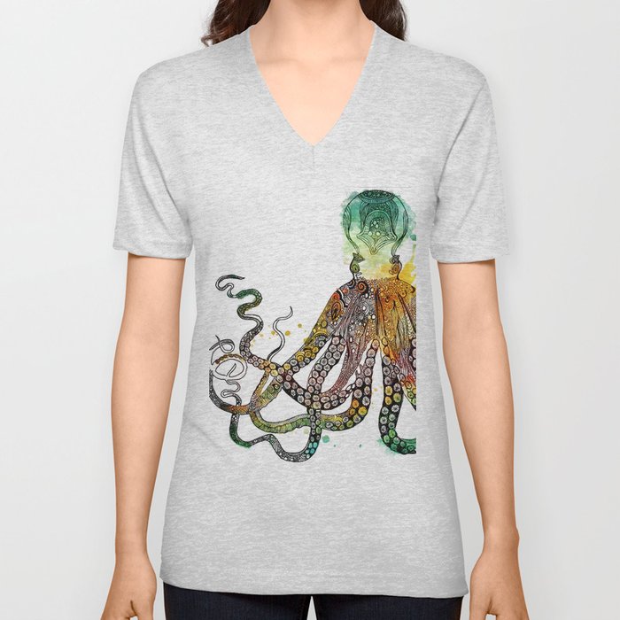 Octopus V Neck T Shirt