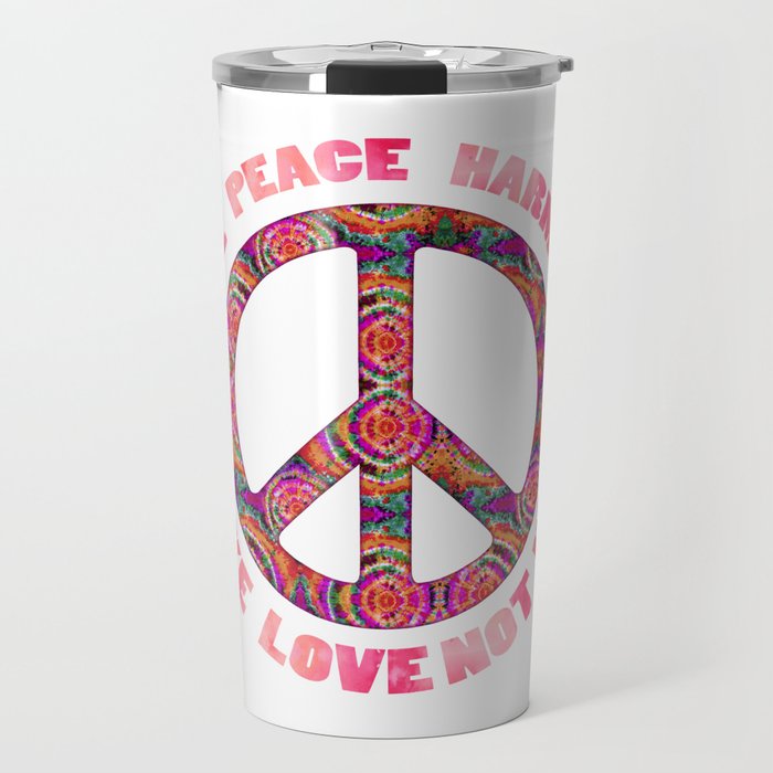 Love Peace Harmony Make Love Not War Peace Symbol Travel Mug