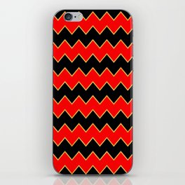 Gold Black Red Zig-Zag Line Collection iPhone Skin