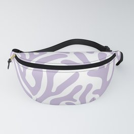 Organic paper cut ode to matisse coral summer design lilac on white Fanny Pack