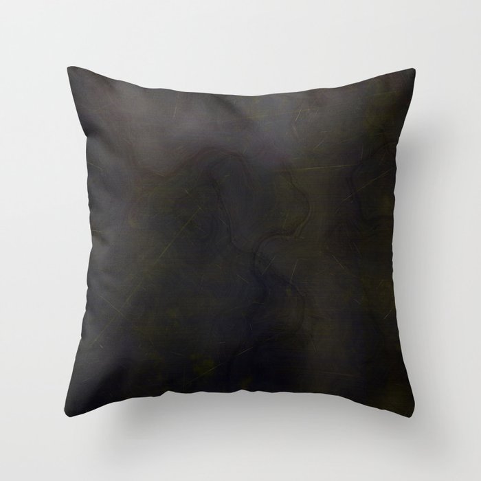 Grunge dark black and blue green Throw Pillow