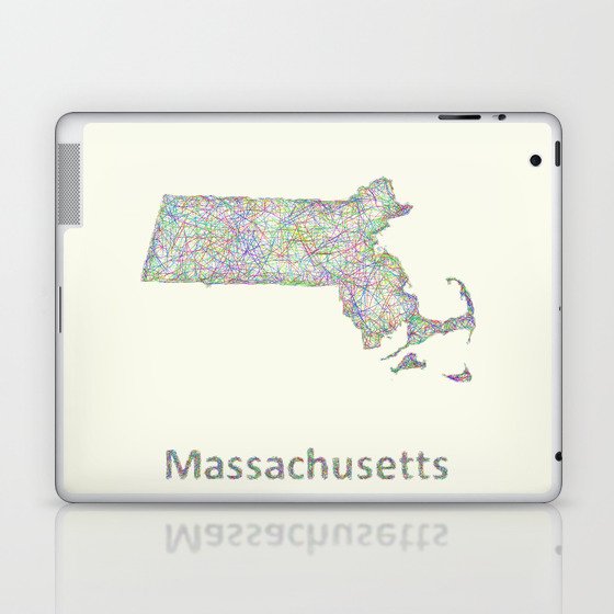 Massachusetts map Laptop & iPad Skin