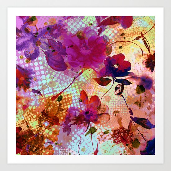 flowers and light Art Print