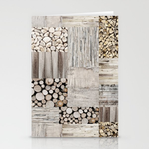 Wood Collage rustic weathered Stationery Cards