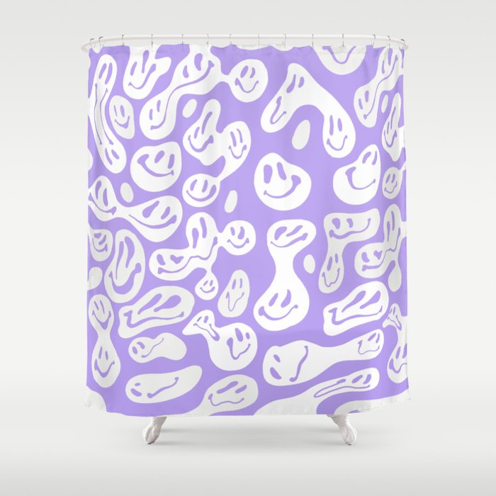 Pastel Purple Dripping Smiley Shower Curtain