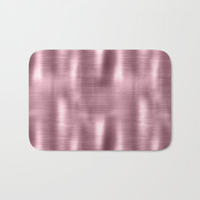 Pink Brushed Metallic Texture Bath Mat