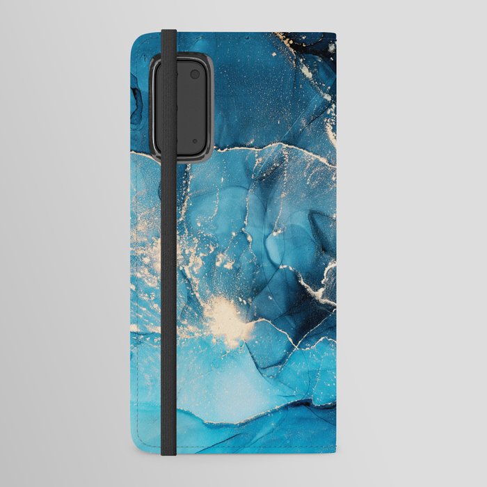 Cosmic Azure + Midnight Blue Abstract Starscape Android Wallet Case