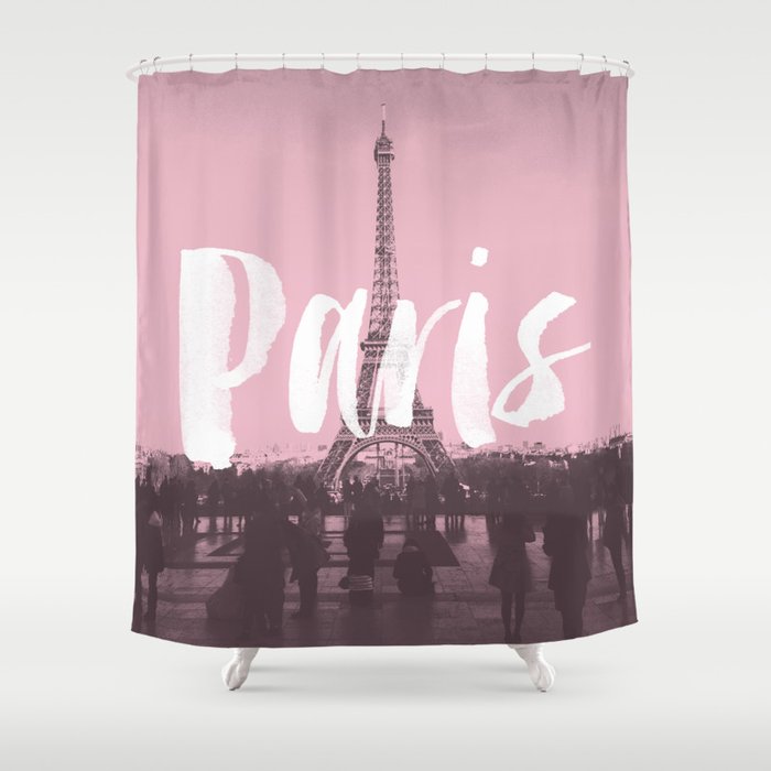 Pink Paris Eiffel Tower Shower Curtain By Danleman Society6