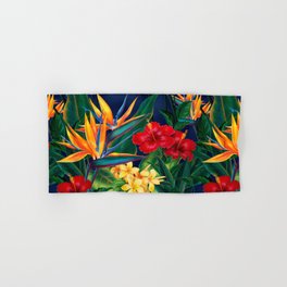 Tropical Paradise Hawaiian Floral Illustration Hand & Bath Towel