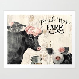 Pink Nose Farm I Art Print
