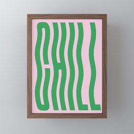 Chill Pink and Green Wavey Framed Mini Art Print