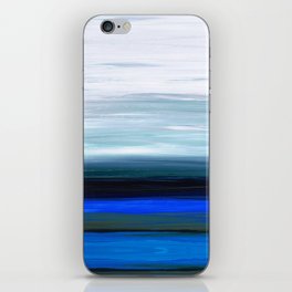After The Storm - Blue And White Abstract Landscape Art iPhone Skin