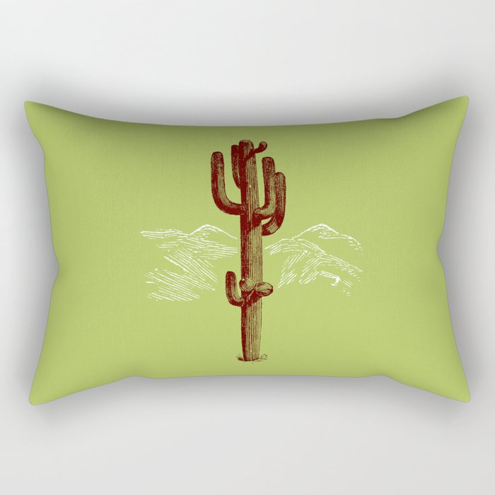 cactus y nieve Rectangular Pillow