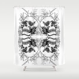 Floral Skull (mirrored) Shower Curtain