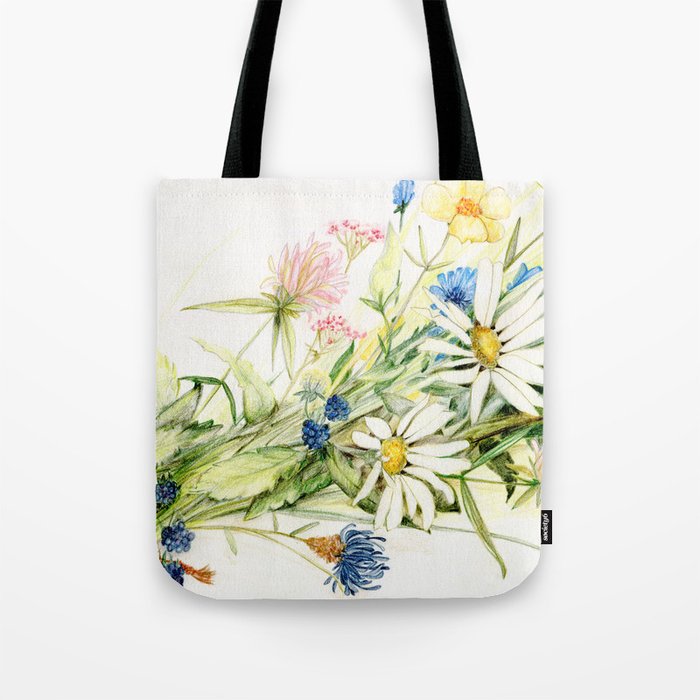 Bouquet Of Wildflowers Original Colored Pencil Drawing