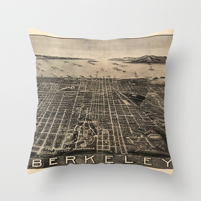 Aerial View of Berkeley, California (1909) Throw Pillow