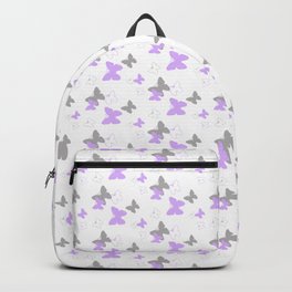 Purple Gray Butterfly Backpack