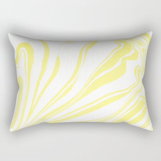 Yellow Marble Ink Watercolor Rectangular Pillow