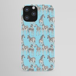 Zebras (Sky Blue) iPhone Case