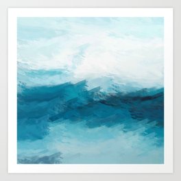 Blue abstract painting Art Print