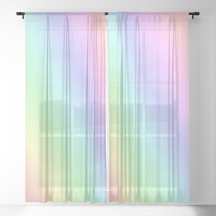 Pastel rainbow Sheer Curtain