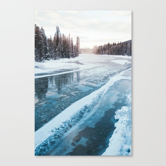 Frosty River Banks Canvas Print