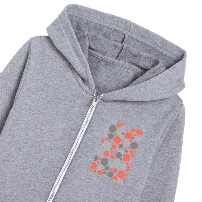 Silver Orange Dots Modern Collection Kids Zip Hoodie