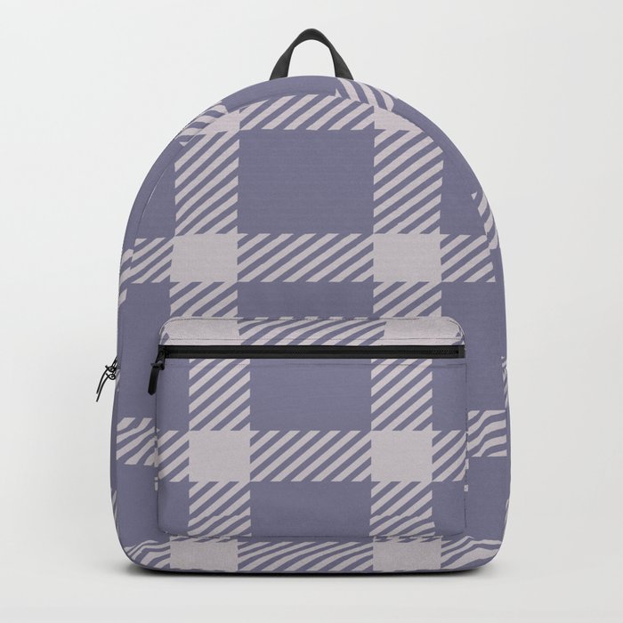 Grey & White Color Check Design Backpack
