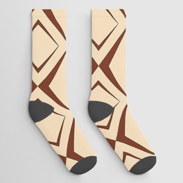 Retro 1960s geometric pattern design 3 Socks