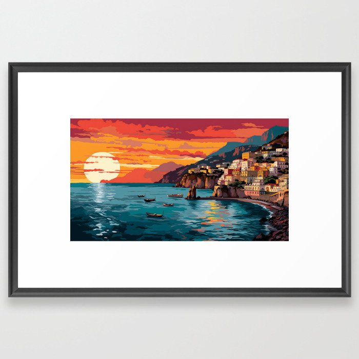 View of the Amalfi coast Italy Framed Art Print